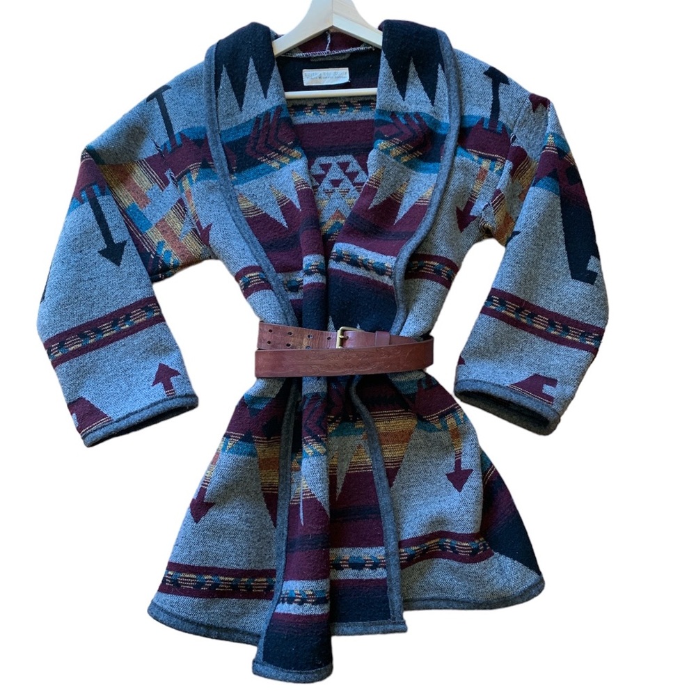 Southwestern style Wool blanket coat- handmade in 🍁 canada. Earth Eco Style. - Picture 2 of 8